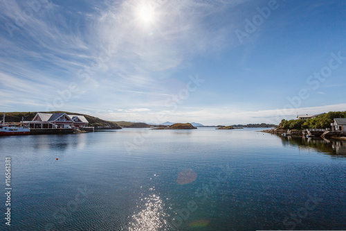 Beautiful view on nowegian fjords and seaside houses © svetography