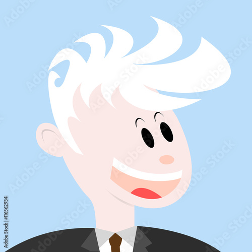 Portrait of a smiling man. Happy man face flat vector icon or avatar. Portrait of successful businessman or manager.