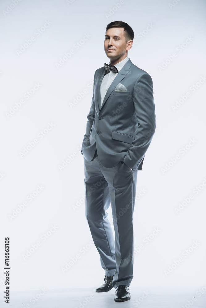 Portrait of a elegant handsome business man on white background Portrait of a elegant handsome business man on white background
