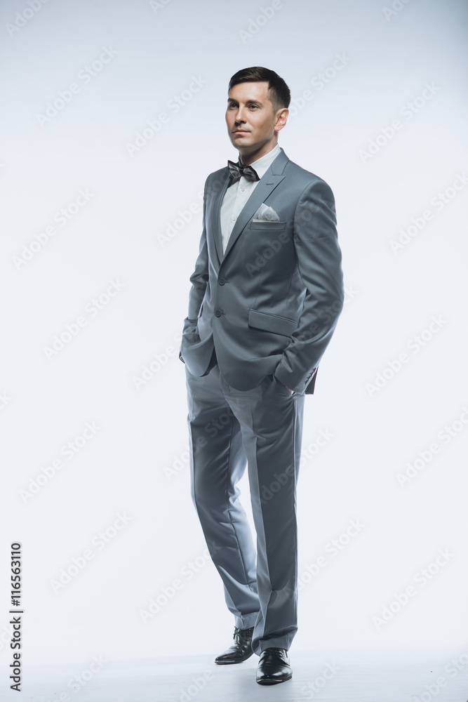 Portrait of a elegant handsome business man on white background Portrait of a elegant handsome business man on white background