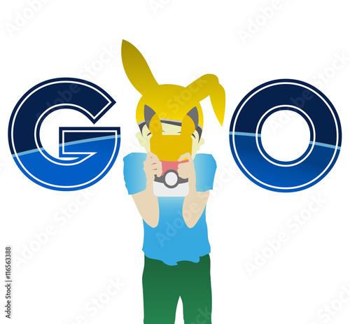 Boy playing in game illustration. Worldwide mania
