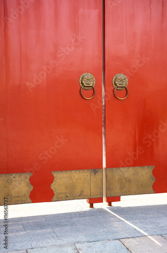 Old wooden door in Beijing,...