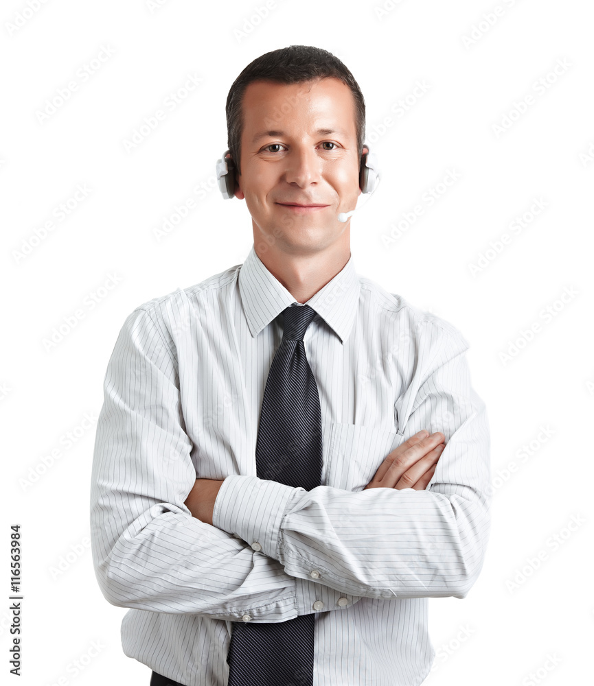 Call Center Operator On Duty Isolated Call Center Operator On Duty Isolated