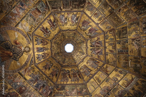 Inside view Mosaic complete in the San Giovanni Baptistery, Florence Italy
