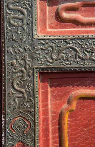 Old wooden door in Beijing,...