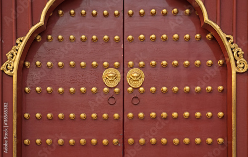 Old wooden door in Beijing,...
