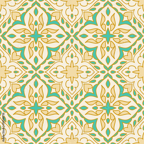 Colorful Moroccan tiles ornaments. Vector illustration
