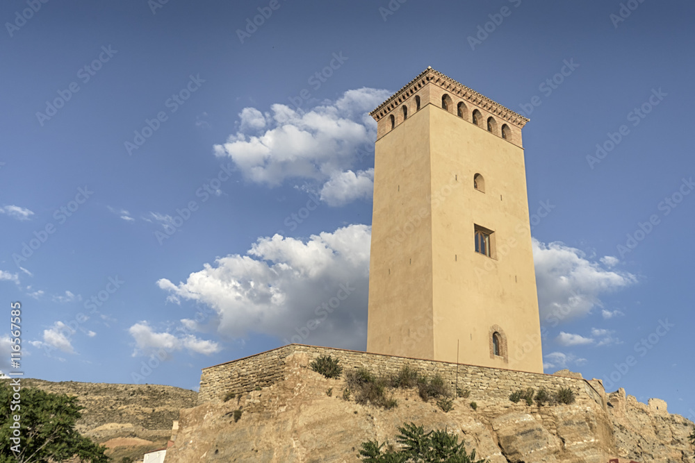 torre albarrana del castillo de Maluenda en la provincia de Zaragoza, España