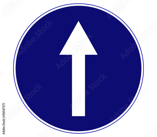 obligatory direction traffic sign