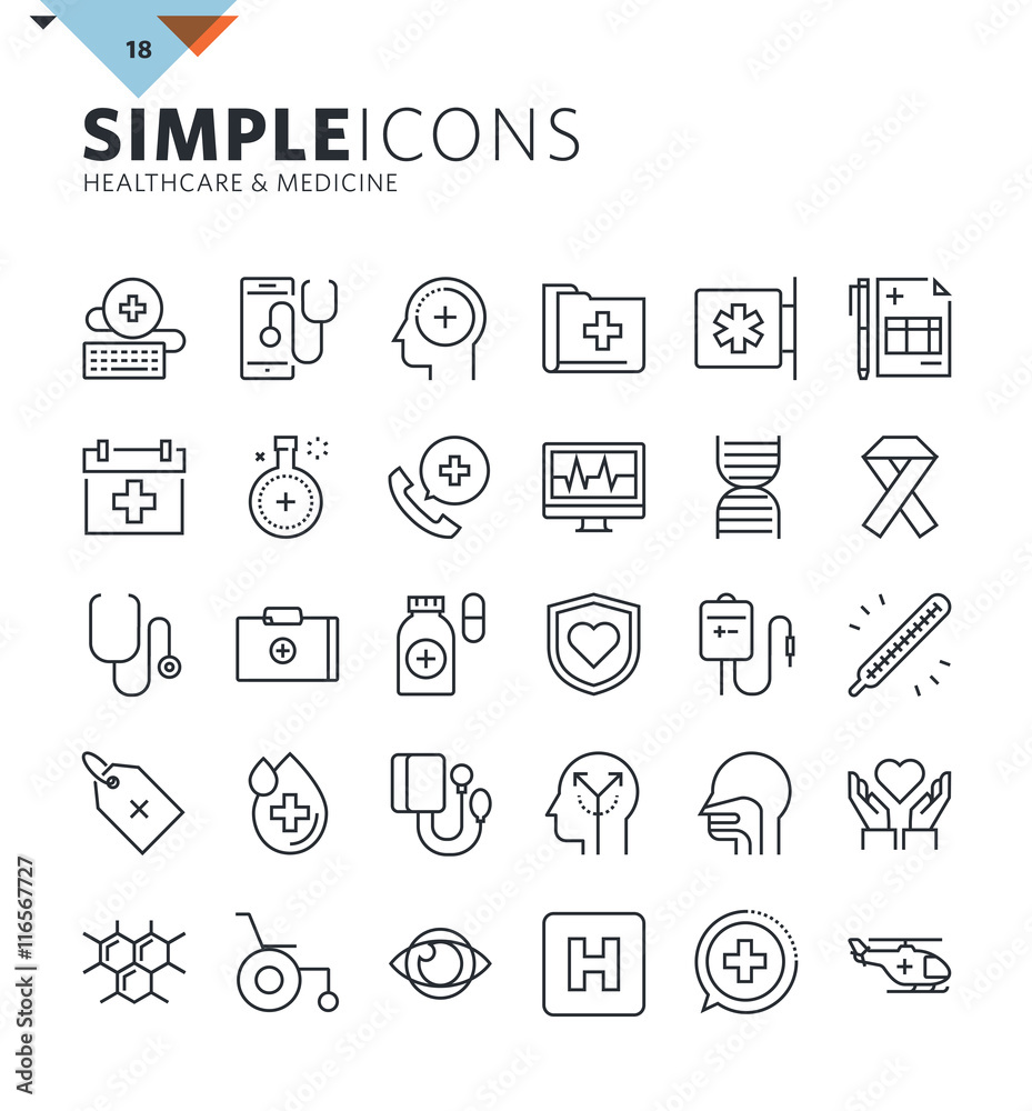 Modern thin line icons of healthcare and medicine. Premium quality outline symbol collection for web design, mobile app, graphic design. Mono linear pictograms, infographics and web elements pack.