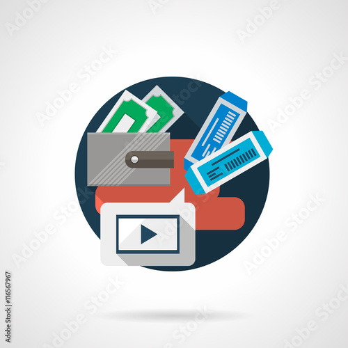 Movie tickets online color detailed vector icon