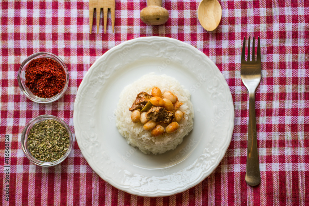 Baked beans on a rice / Kuru Fasulye. Baked beans on a rice / Kuru Fasulye.