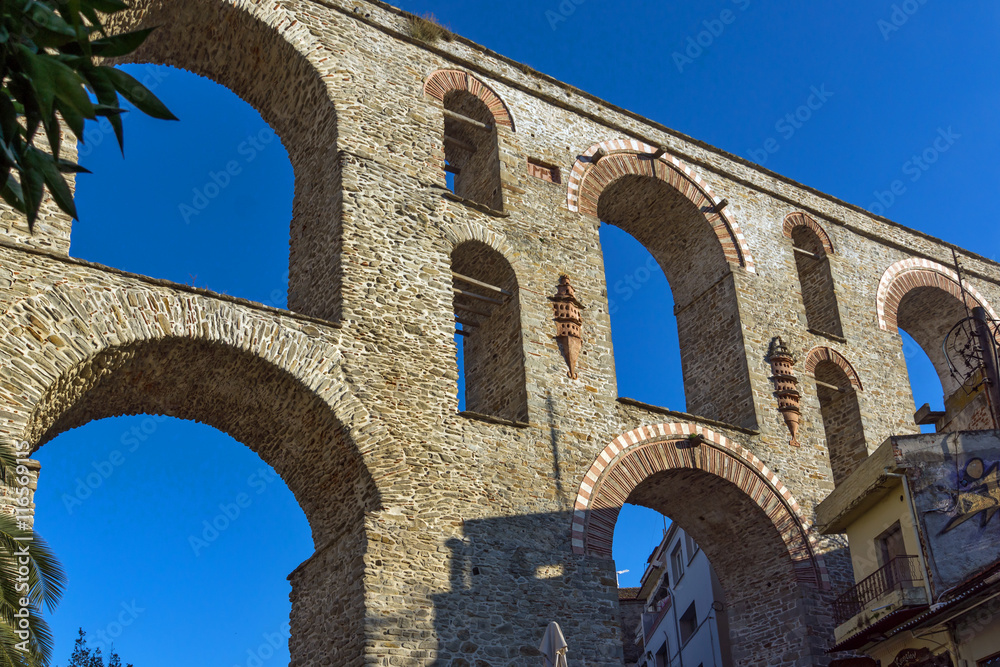 Ruins of medieval aqueduct in Kavala, East Macedonia and Thrace, Greece