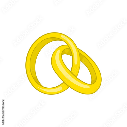 Engagement rings icon in cartoon style isolated on white background. Wedding symbol