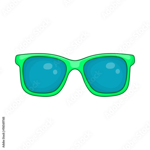 Glasses icon in cartoon style isolated on white background. Sun protection symbol
