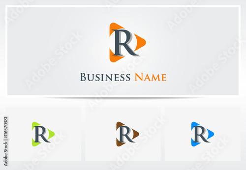 Play triangle letter logo