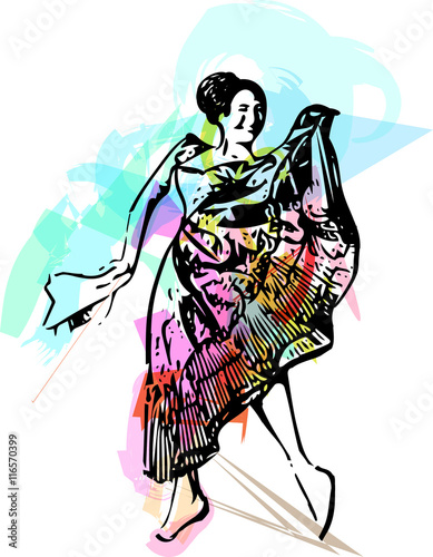 Illustration of woman dancing