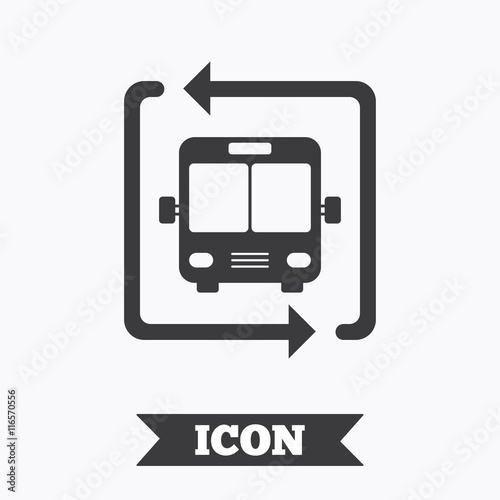 Bus shuttle icon. Public transport stop symbol.