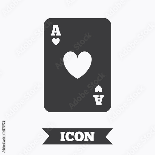 Casino sign icon. Playing card symbol.
