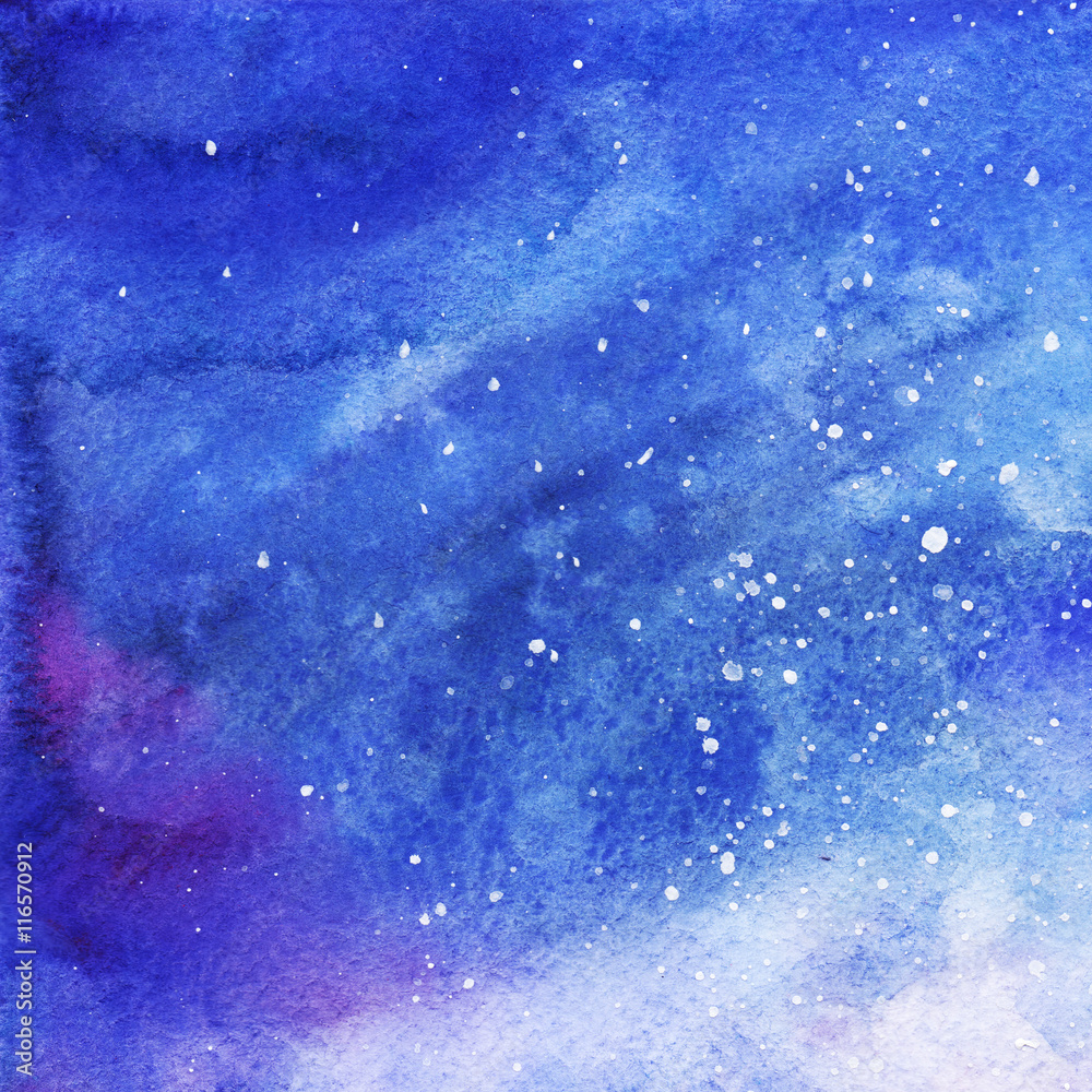 Watercolor colorful starry space galaxy nebula background Stock ...