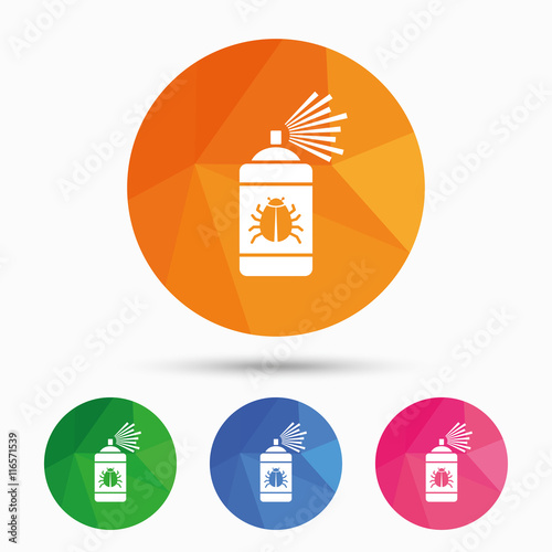 Bug disinfection sign icon. Fumigation symbol.