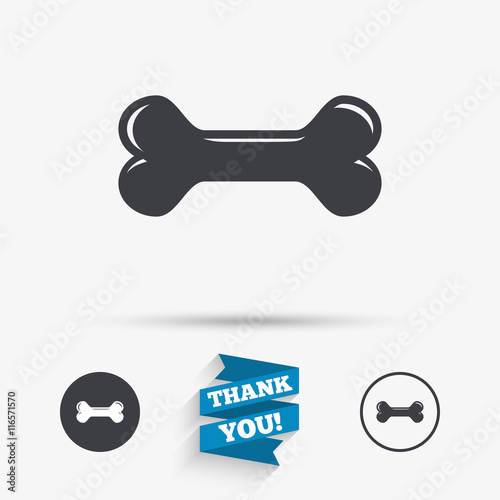 Dog bone sign icon. Pets food symbol.
