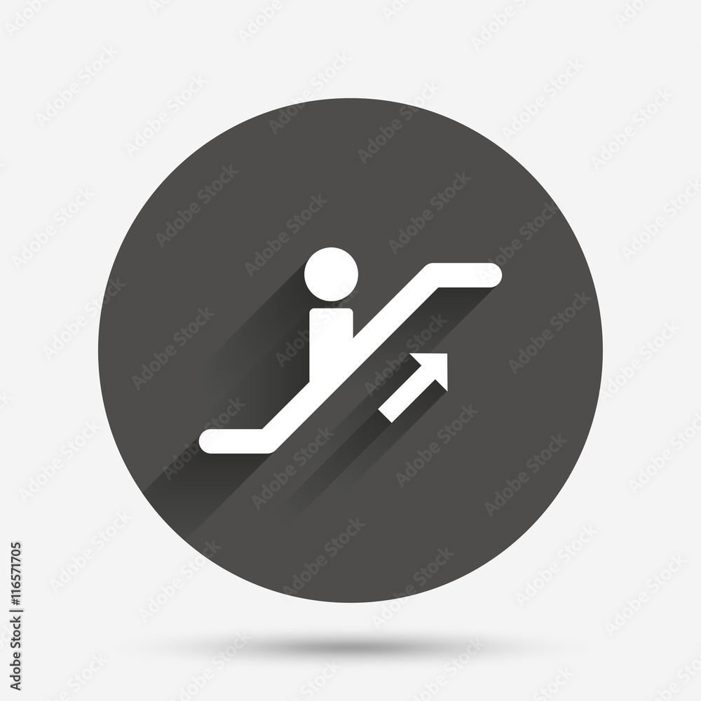 Escalator staircase icon. Elevator moving stair. Escalator staircase icon. Elevator moving stair.