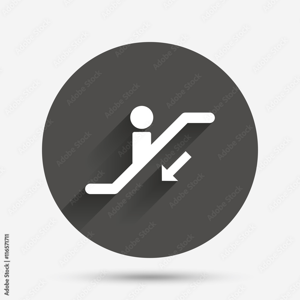 Escalator staircase icon. Elevator moving stair. Escalator staircase icon. Elevator moving stair.