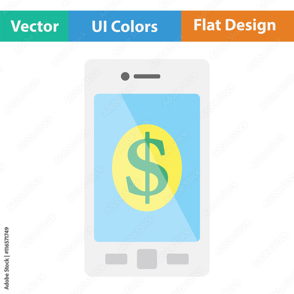 Smartphone with dollar sign icon Smartphone with dollar sign icon