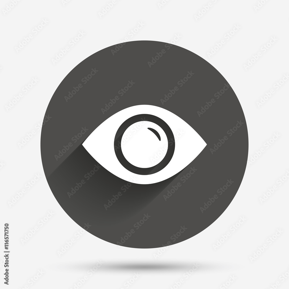 Eye sign icon. Publish content button. Eye sign icon. Publish content button.
