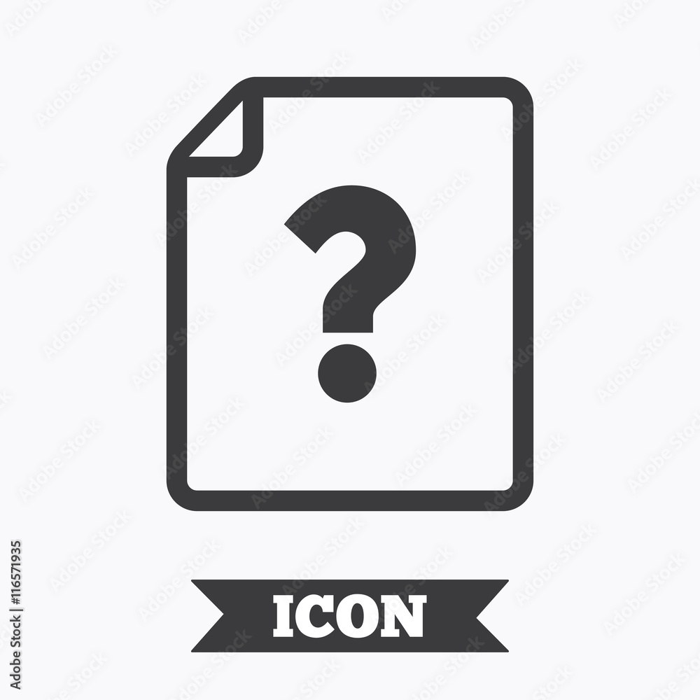 File document help icon. Question mark symbol. File document help icon. Question mark symbol.