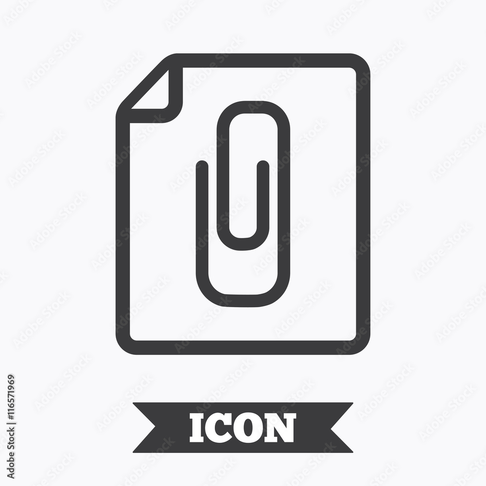 File annex icon. Paper clip symbol. File annex icon. Paper clip symbol.