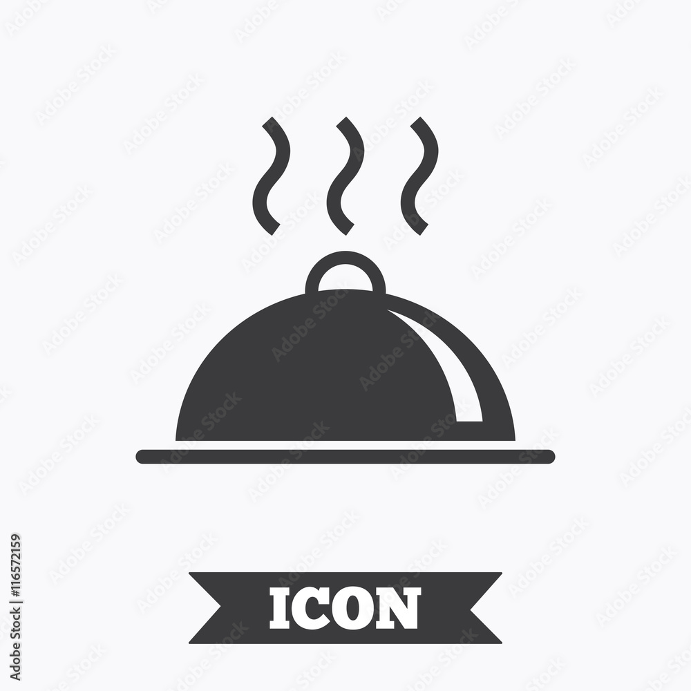 Food platter serving sign icon. Table setting. Food platter serving sign icon. Table setting.