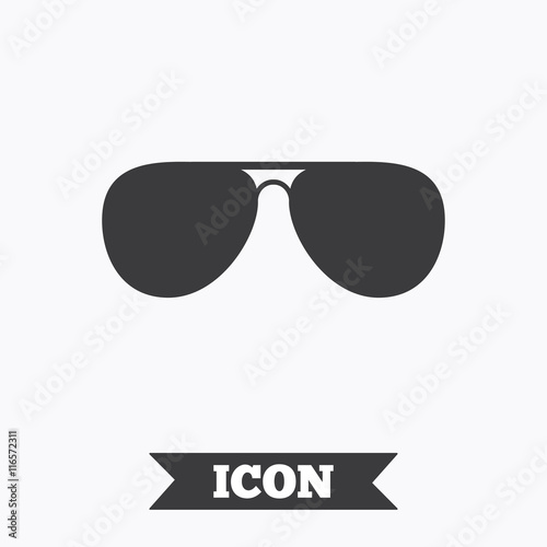 Aviator sunglasses sign icon. Pilot glasses.
