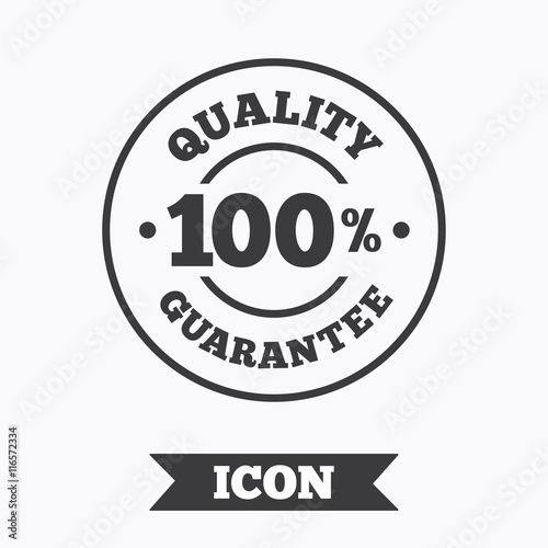 100% quality guarantee icon. Premium quality.