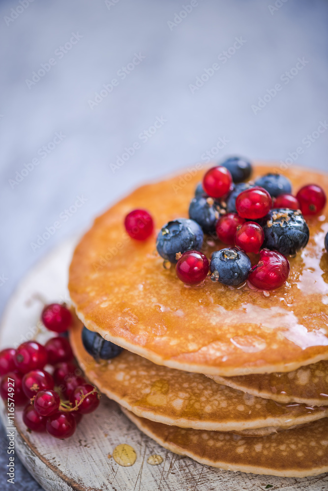 pancakes with redcurrant and berries pancakes with redcurrant and berries