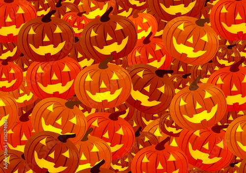 Vector Illustration. Pattern of pumpkins for Halloween.