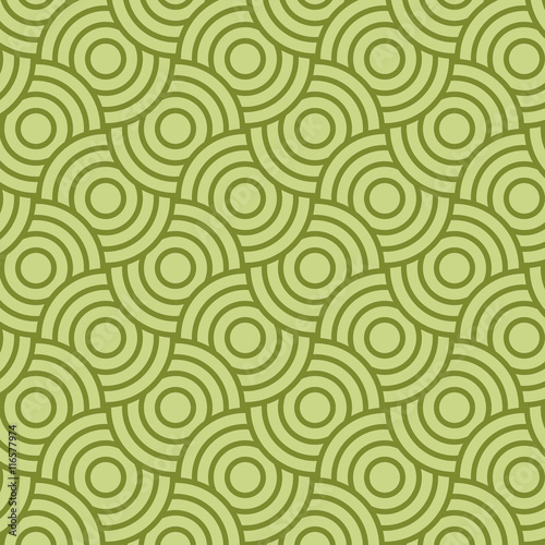 Green circles pattern background. Seamless vector pattern. Geometric shape vector.