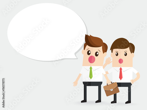businessman telling gossips or surprise news to coworker