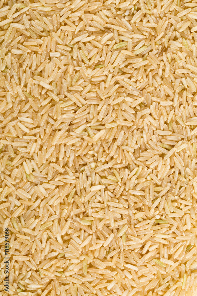 Natural brown uncooked rice frame filling