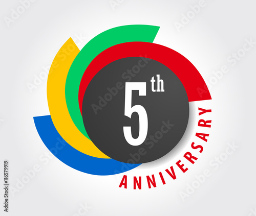 5th Anniversary celebration background, 5 years anniversary card illustration - vector eps10