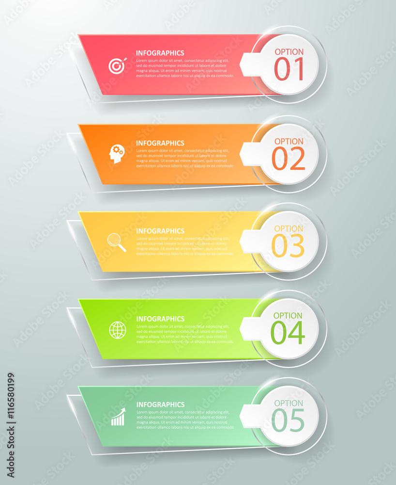 Abstract 3d infographic 5 options, Business concept infographic Abstract 3d infographic 5 options, Business concept infographic