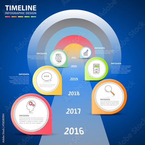 Steps to target infographic 6 options, Business concept infographic