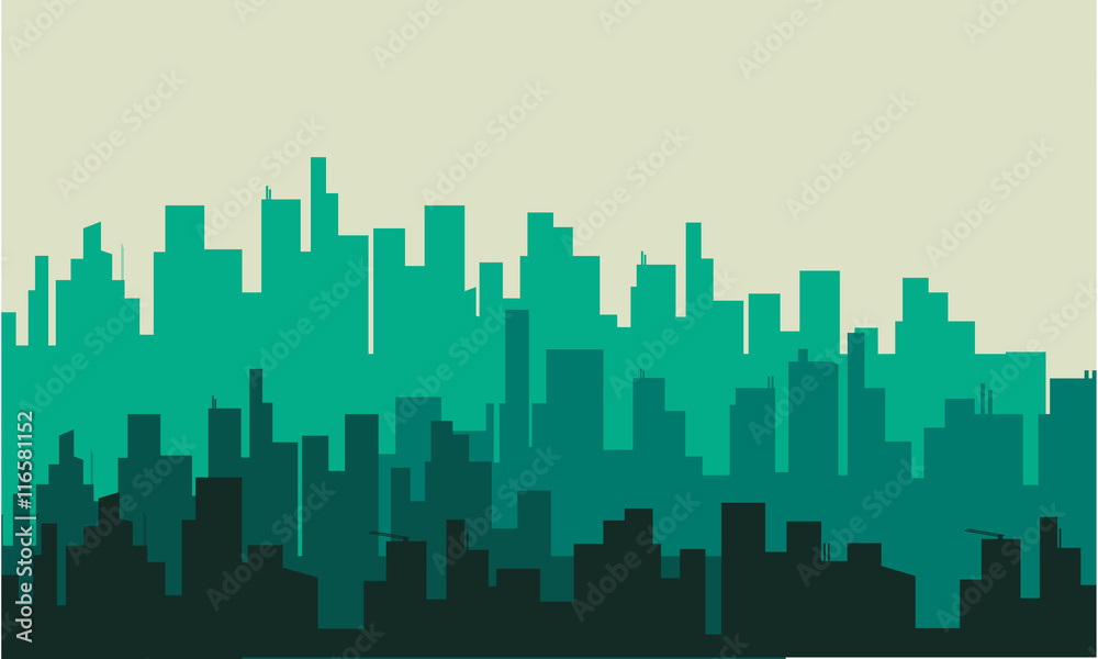Silhouette of big city vector