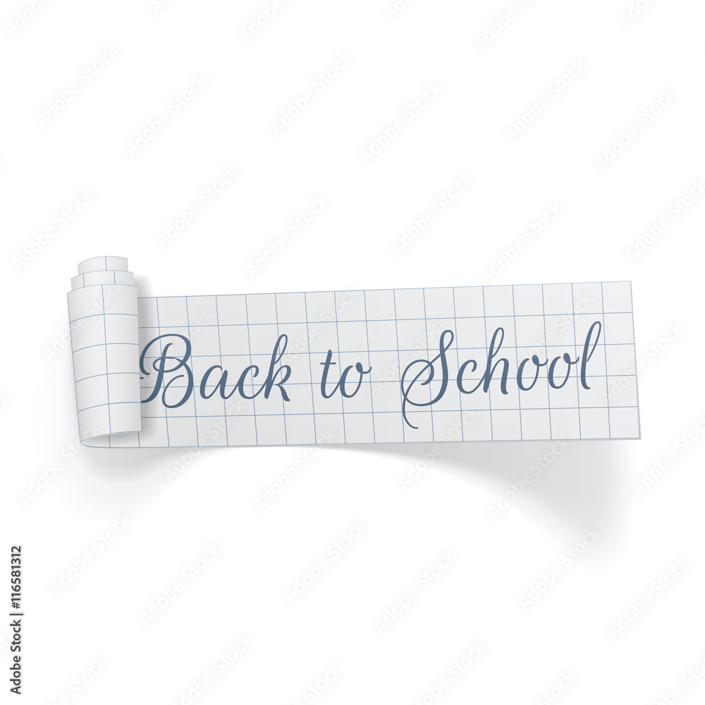 Fototapeta premium Back to School curved paper Banner