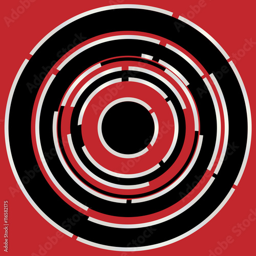 Red Black Circular Abstract Background