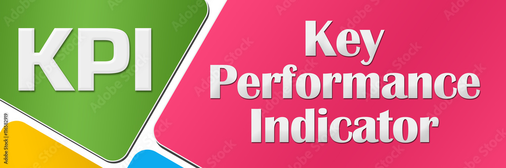 Obraz premium KPI - Key Performance Indicator Colorful Rounded Squares 