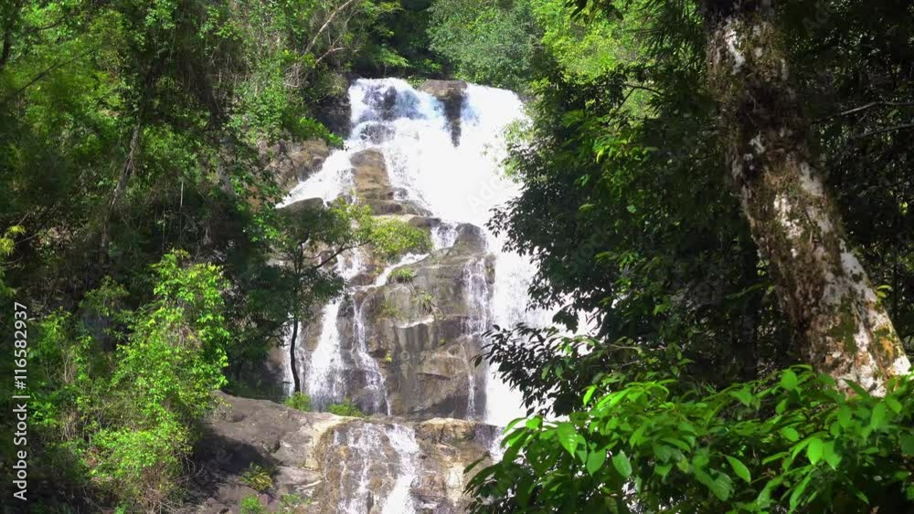 Close approach to waterfall, Phuket. Thailand, South East Asia. 4K Close approach to waterfall, Phuket. Thailand, South East Asia. 4K
