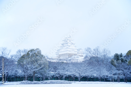 姫路城雪景色