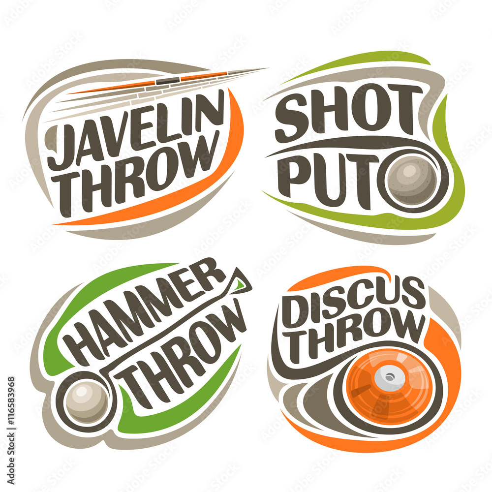 Vector logo for athletics equipment, consisting of abstract metal